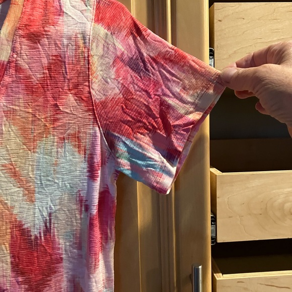 $113 David Cline BRIGHT tie dye tee shirt dress. Size Small. Cheerful and fun. - Picture 5 of 10